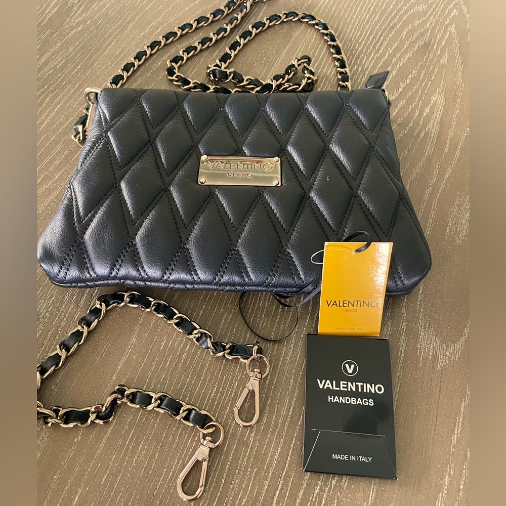 Valentino Vanille D Sauvage Black Quilted Shoulder Bag